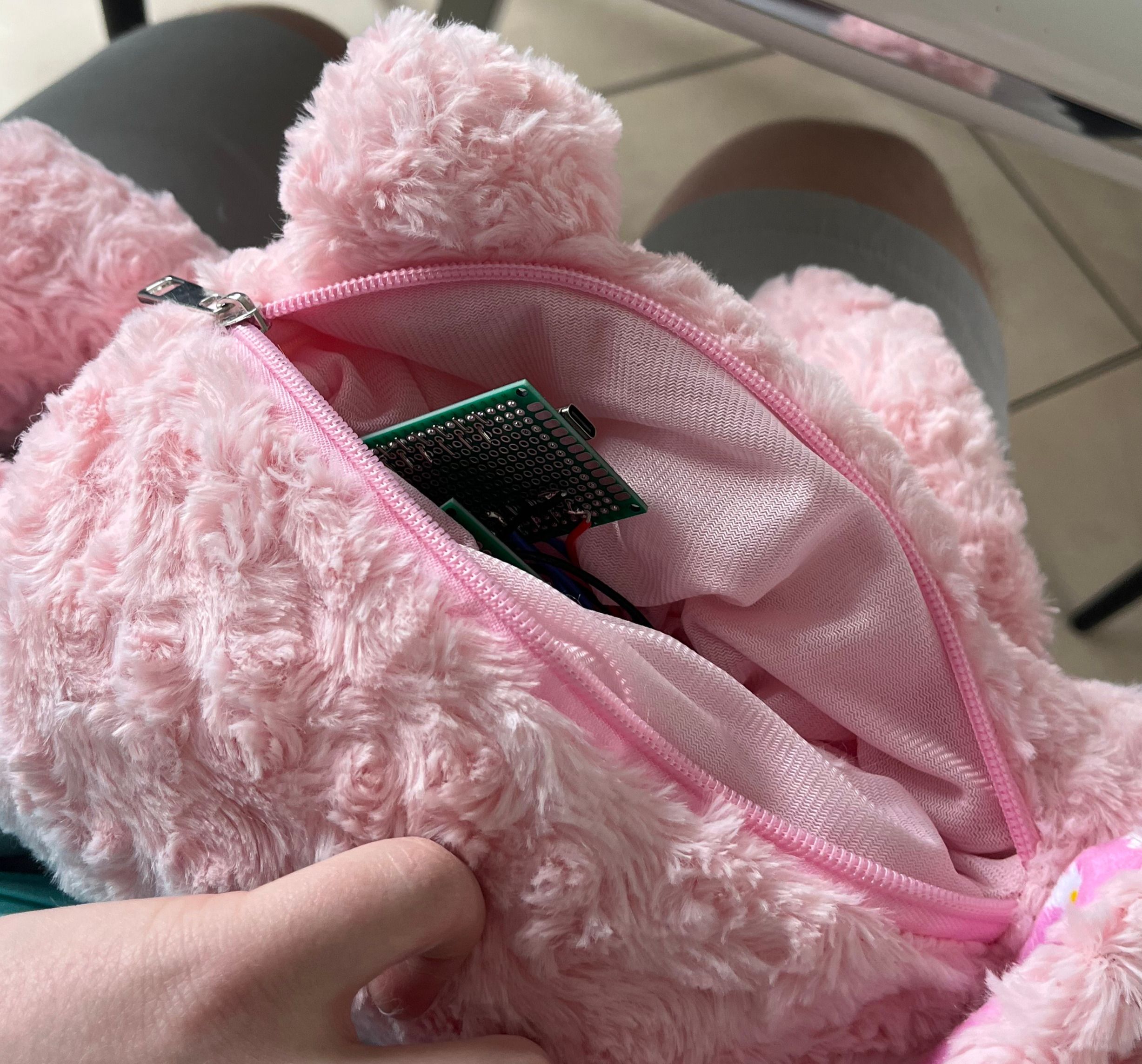 zip on back of teddy